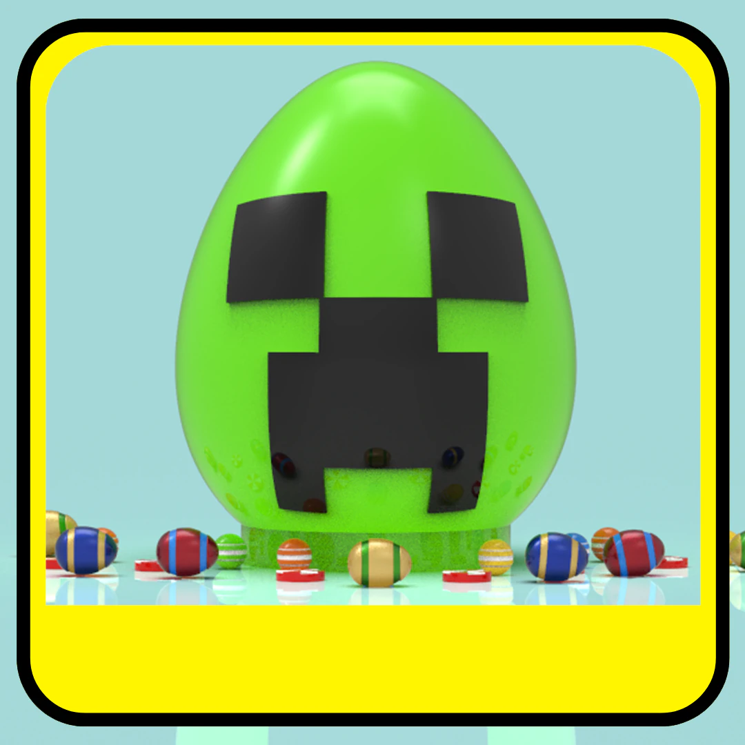 Creeper piggy bank or easter egg 3D Print Model .c4d .max .obj .3ds .fbx .stl .blend 