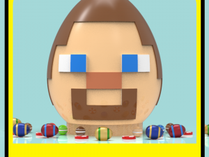 Steve piggy bank or easter egg 3D Print Model