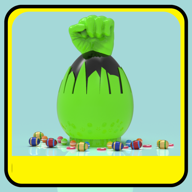 Hulk piggy bank or easter egg 3Dプリントモデル .c4d .max .obj .3ds .fbx .stl .blend 