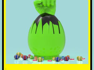 Hulk piggy bank or easter egg 3D Print Model
