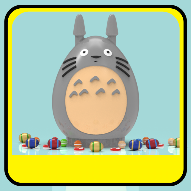 Totoro piggy bank or easter egg 3D Print Model .c4d .max .obj .3ds .fbx .stl .blend