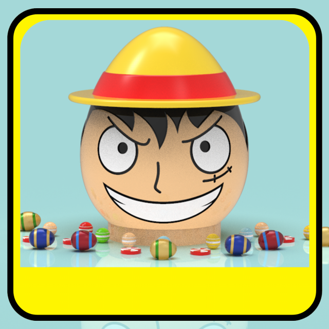 Luffy piggy bank or easter egg Modelo de impresión 3D .c4d .max .obj .3ds .fbx .stl .blend 
