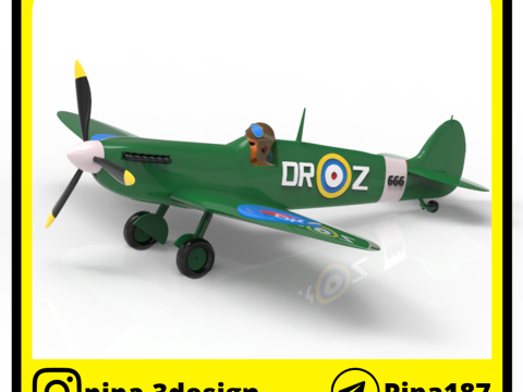 AVIN SPITFIRE - EDDIE IRON MAIDEN - ACES HIGH 3D Print Model