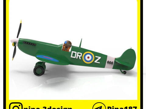 AVIN SPITFIRE - EDDIE IRON MAIDEN - ACES HIGH 3D Print Model