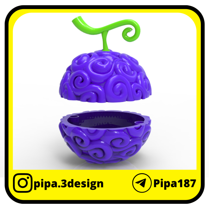 STORAGE CONTAINER - BOX - DEVILS FRUIT - GOMU GOMU - ONE PIECE 3D-Druckmodell .c4d .max .obj .3ds .fbx .stl .blend 