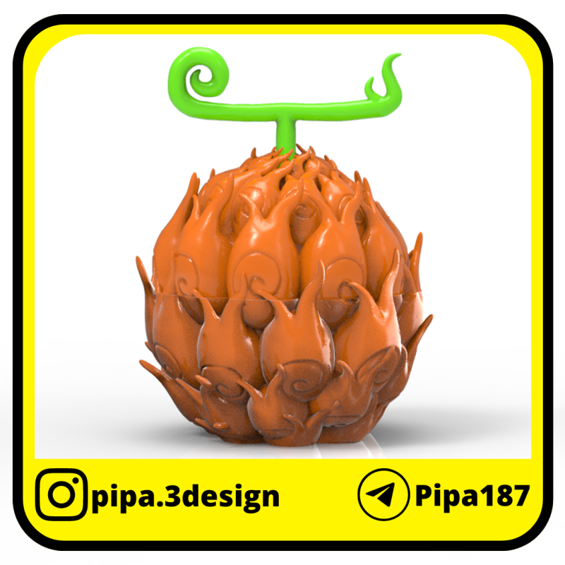 STORAGE CONTAINER - DEVILS FRUIT - MERA MERA NO MI - ONE PIECE Modèles 3D en vedette .c4d .max .obj .3ds .fbx .stl .blend 