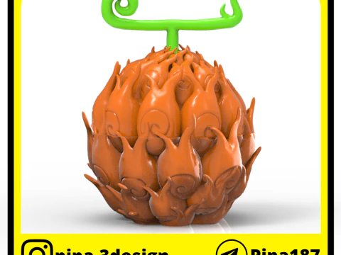 STORAGE CONTAINER - DEVILS FRUIT - MERA MERA NO MI - ONE PIECE 3D Print Model