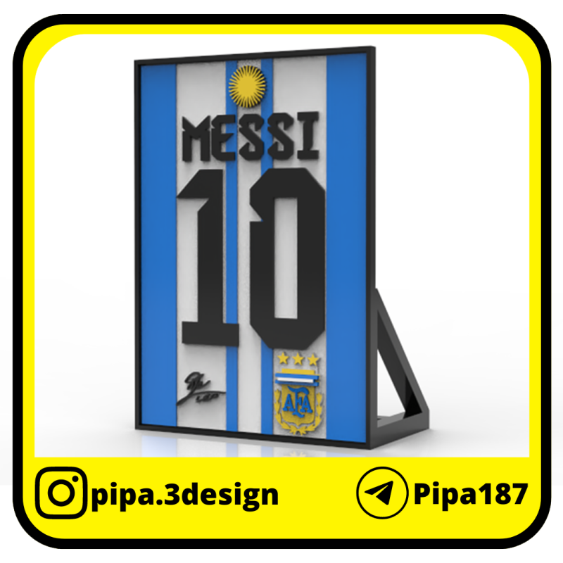 MESSI PAINTING Model do druku 3D .c4d .max .obj .3ds .fbx .stl .blend