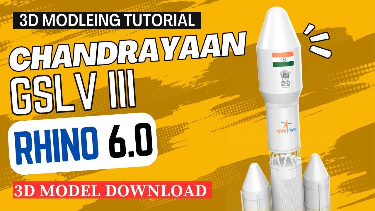 GSLV Mark 3 Chandrayaan 3D Model .c4d .max .obj .3ds .fbx .stl .blend