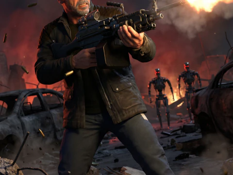 T-800 VETERAAN Actieheld - Soldaat - High-Fidelity PBR Game-Ready-model 3D Model