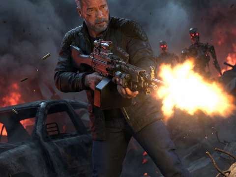 T-800 VETERAN Action Hero - Soldier - High-Fidelity PBR Game-Ready Model 3D Model