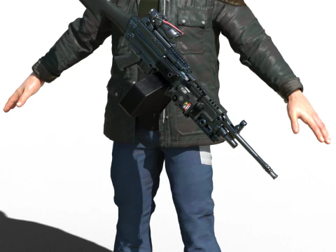 T-800 VETERAN Action Hero - Soldier - High-Fidelity PBR Game-Ready Model 3D Model