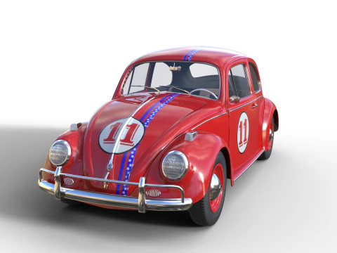 CLASSIC VW BEETLE Vocho Race Car 11 - модель автомобіля з високою деталізацією PBR 3D Модель