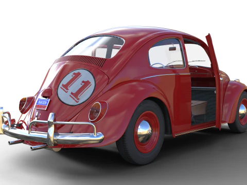 CLASSIC VW BEETLE Vocho Race Car 11 - модель автомобіля з високою деталізацією PBR 3D Модель