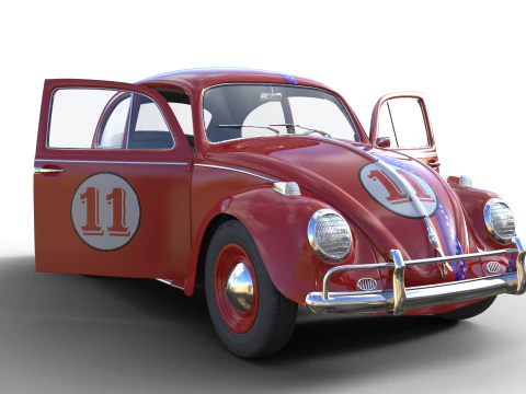 CLASSIC VW BEETLE Vocho Race Car 11 - модель автомобіля з високою деталізацією PBR 3D Модель
