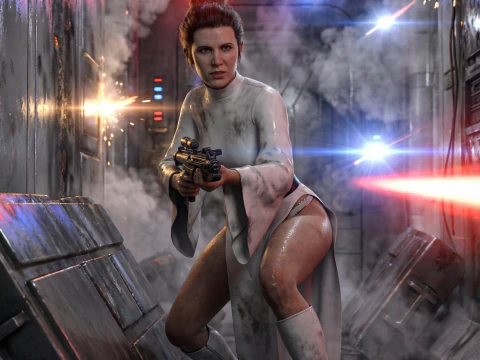 PRINCESS LEIA rebellencommandant - opnieuw ontworpen gevechtseditie met witte gewaden 3D Model
