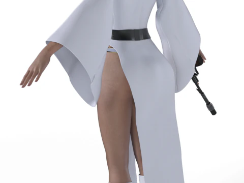 PRINCESS LEIA Rebel Commander - White Robes Reimagined Combat Edition 3D Model