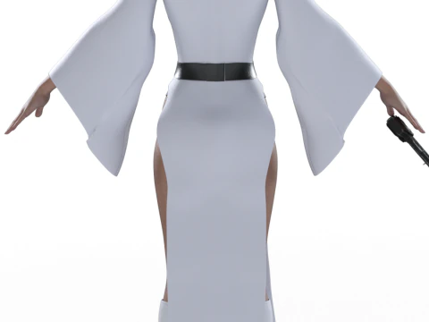 PRINCESS LEIA Rebel Commander - White Robes Reimagined Combat Edition 3D Model