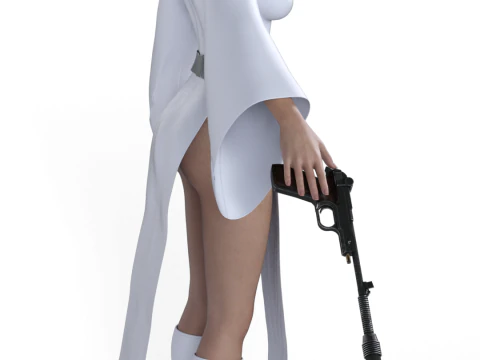 PRINCESS LEIA Rebel Commander - White Robes Reimagined Combat Edition 3D Model