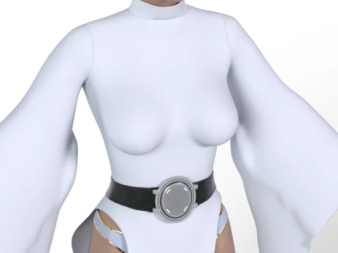 PRINCESS LEIA Rebel Commander - White Robes Reimagined Combat Edition 3D Model