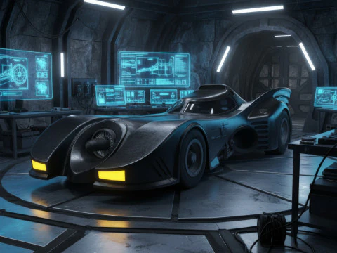 BATMOBILE 1989 Tim Burton - Iconic Jet-Powered Vehicle - Cinematic PBR Asset 3D Model