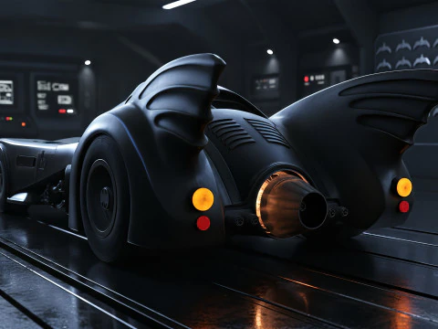 BATMOBILE 1989 Tim Burton - Iconic Jet-Powered Vehicle - Cinematic PBR Asset 3D Model