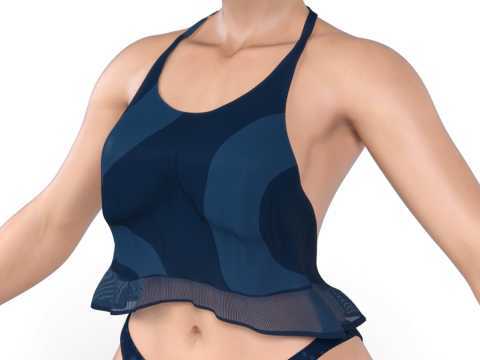 CHUN-LI Summer Vacation PBR-Charakter &ndash; Blaue Badeanzug-Edition 3D Modell