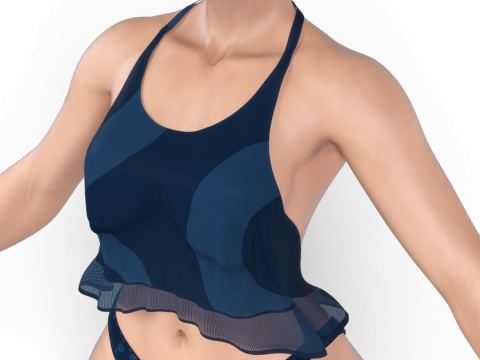 CHUN-LI Summer Vacation PBR-Charakter &ndash; Blaue Badeanzug-Edition 3D Modell