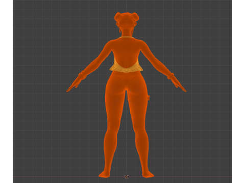 CHUN-LI Summer Vacation PBR-Charakter &ndash; Blaue Badeanzug-Edition 3D Modell