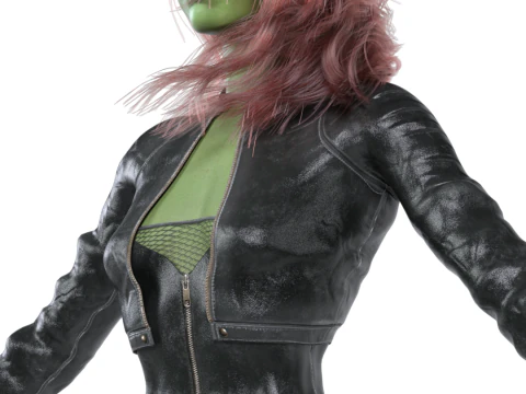 GAMORA Tochter von Thanos &ndash; Urban Biker PBR-Charakter &ndash; spielbereites Asset 3D Modell