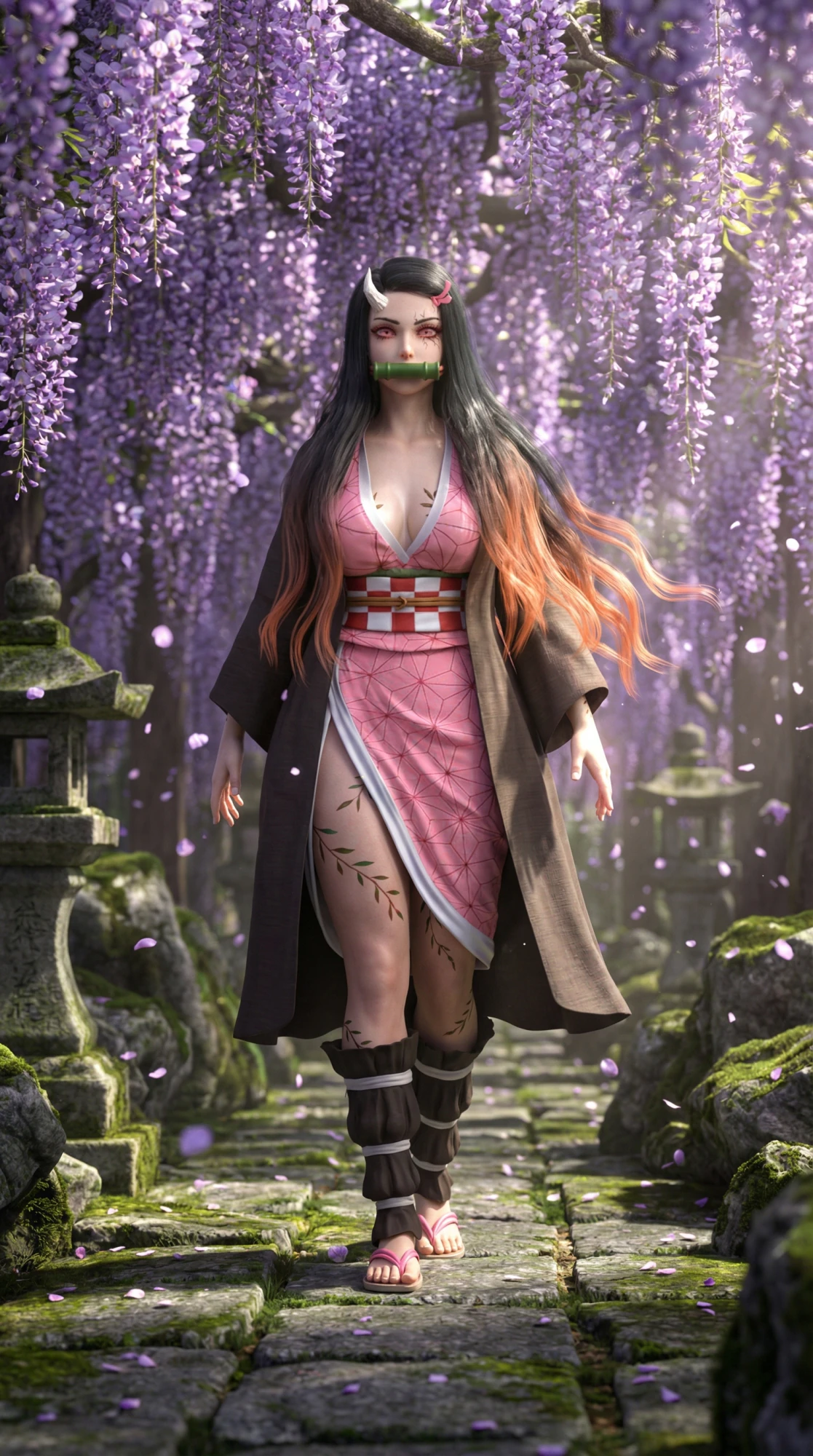 NEZUKO KAMADO Demon Slayer - Ger&ccedil;ek&ccedil;i Demon Formu PBR Karakteri - Y&uuml;ksek Detaylı Anime Varlığı 3D Model .c4d .max .obj .3ds .fbx .stl .blend 