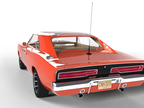 THE GENERAL LEE - 1969 Dodge Charger R-T - Muscle Car ic&ocirc;nico da TV Modelo 3D