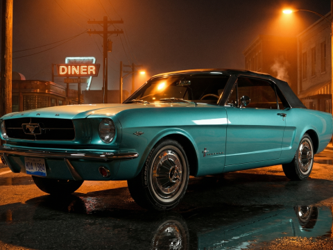 1965 MUSTANG CONVERTIBLE Vintage American Icon 3D Model