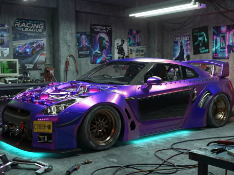 CYBERPUNK GT-R R35 Modèle 3D