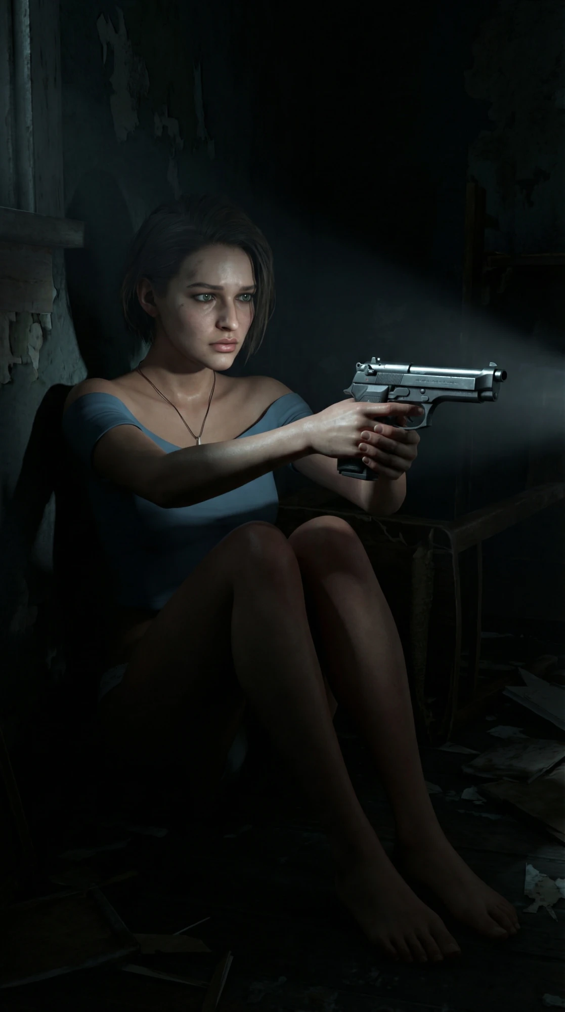 JILL VALENTINE RE3 Remake Style Casual Crop Top Underwear 3D Model .c4d .max .obj .3ds .fbx .stl .blend 