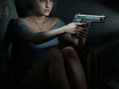 JILL VALENTINE RE3 Pakaian Dalam Crop Top Kasual Gaya Remake Model 3D