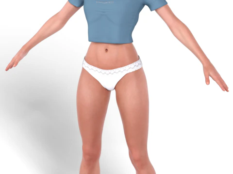 JILL VALENTINE RE3 Remake Style Casual Crop Top Underwear 3D Model