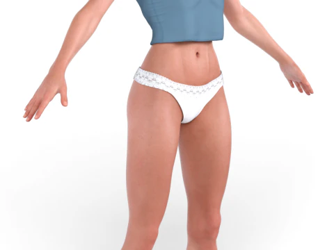 JILL VALENTINE RE3 Remake Style Casual Crop Top Underwear 3D Model