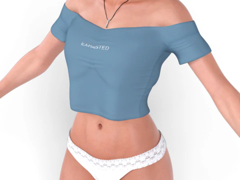JILL VALENTINE RE3 Remake Style Casual Crop Top Underwear 3D Model