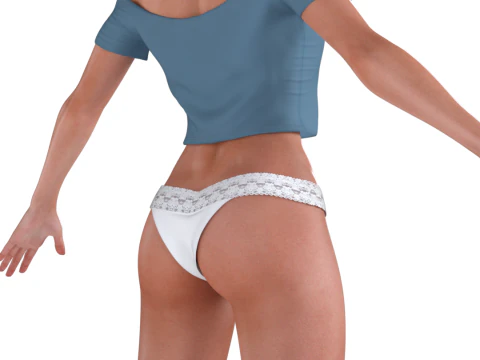JILL VALENTINE RE3 Remake Style Casual Crop Top Underwear 3D Model