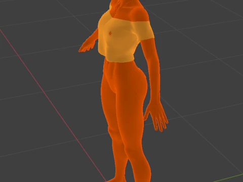 JILL VALENTINE RE3 Remake Style Casual Crop Top Underwear 3D Model