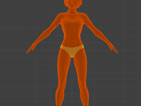 JILL VALENTINE RE3 Remake Style Casual Crop Top Underwear 3D Model