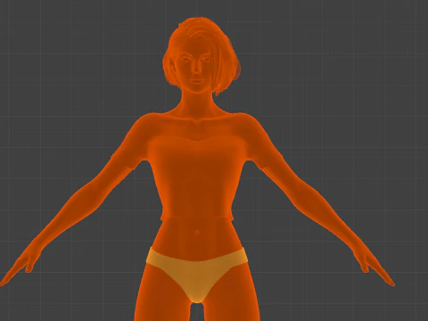 JILL VALENTINE RE3 Remake Style Casual Crop Top Underwear 3D Model