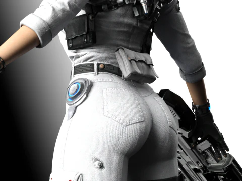 HAILEY, o primeiro descendente - traje operacional t&aacute;tico branco Modelo 3D