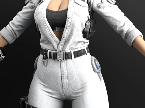 HAILEY, o primeiro descendente - traje operacional t&aacute;tico branco Modelo 3D