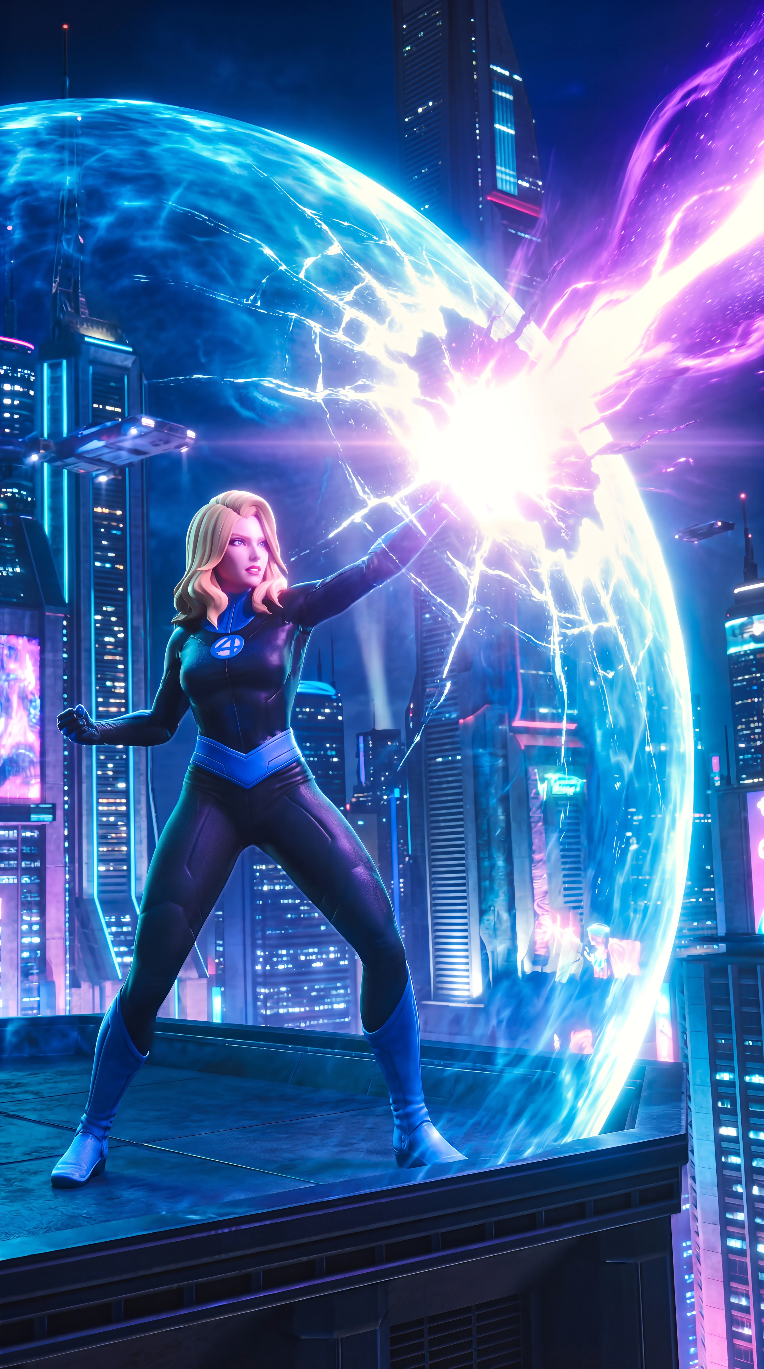 INVISIBLE WOMAN Sue Storm - Modern Stealth Suit 3D Model .c4d .max .obj .3ds .fbx .stl .blend 