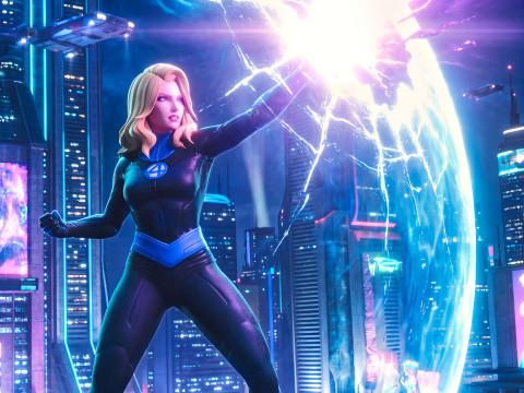 G&Ouml;R&Uuml;NMEZ KADIN Sue Storm - Modern Gizli Takım Elbise 3D Model