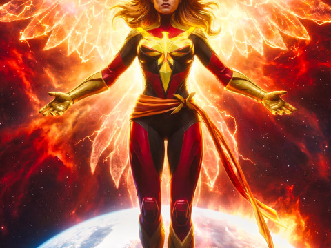 HOENIX Jean Grey - Traje de fuego moderno - Variante Dark Phoenix Modelo 3D