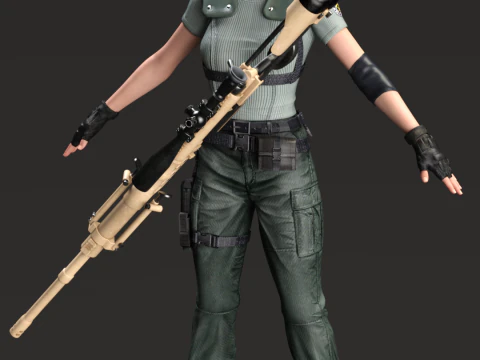 JILL VALENTINE - Classic STARS Outfit 3D Model
