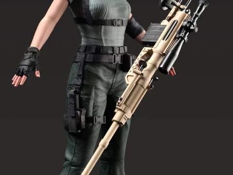 JILL VALENTINE - Classic STARS Outfit 3D Model